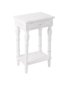 CARVED WHITE SIDE TABLE